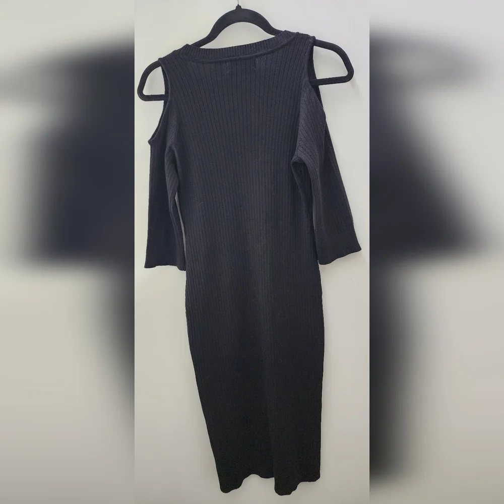 Pink Rose Sweater‎ Cold Shoulder Dress Ribbed Super Stretchy XL - Picture 2 of 7